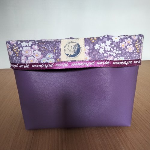 Panière - simili cuir - violet