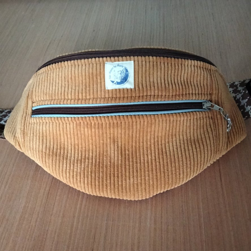 Sac banane - velours - moutarde