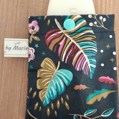 Pochette à savon - tissu enduit - fleurs