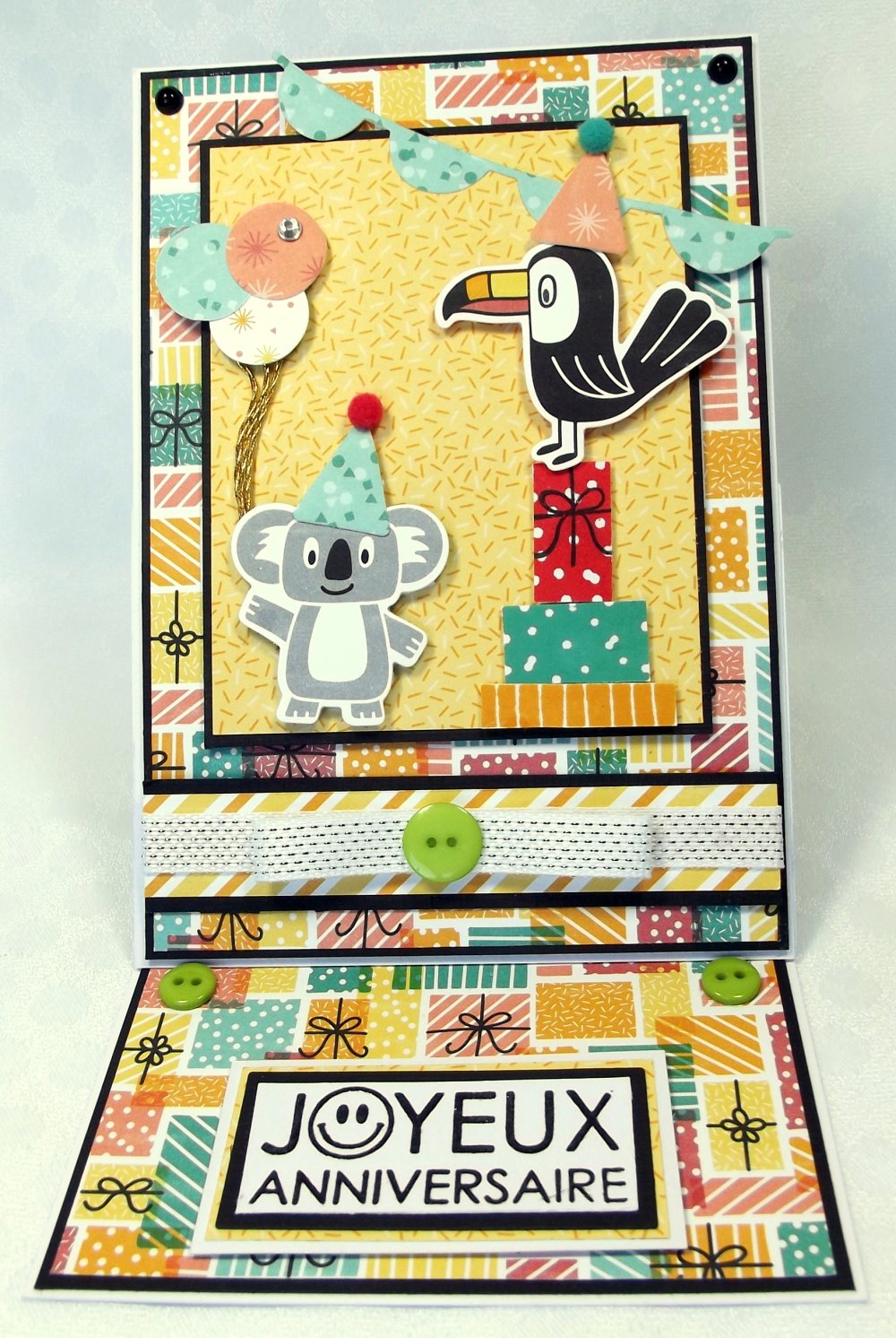 Port Gratuit Carte Enfant Anniversaire Theme Animaux Rigolos Multicolore 10 5 X 15 Cm Un Grand Marche