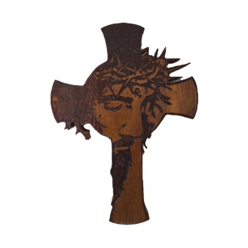 Crucifix croix de jésus christ en bois de teck massif jésus crucifié représentation murale