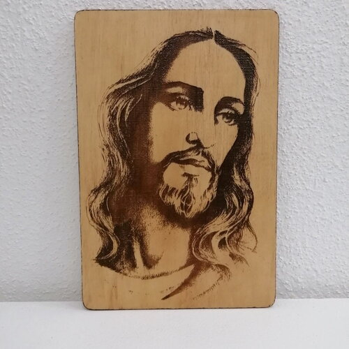 Portrait jésus christ image gravée sur bois gravure religieuse de paix et de prière décoration maison dévotion et bénédictions