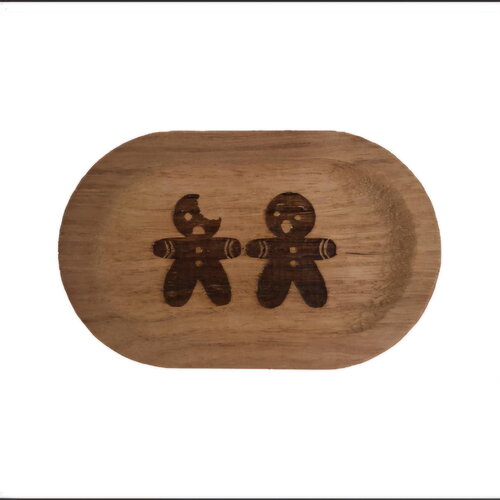 Petit plateau plat à biscuits gâteaux gravée petit biscuit bonhomme en pain d'épices p'tit biscuit humoristique de noël décoration als