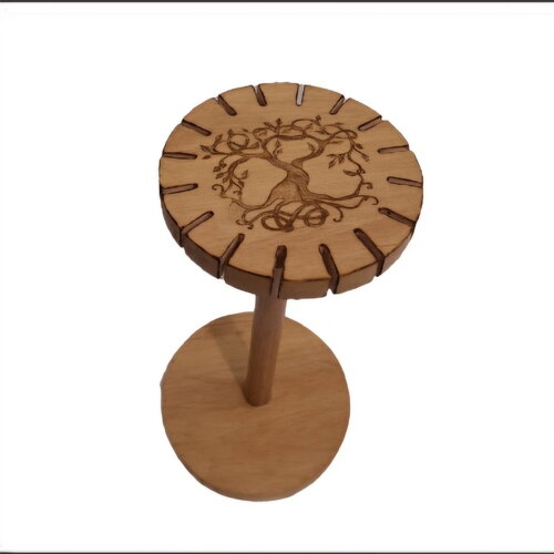 Présentoir en bois gravé d'un arbre de vie celtique portique pour exposition porte bijoux, colliers, pendules, pendentifs radiesthésie
