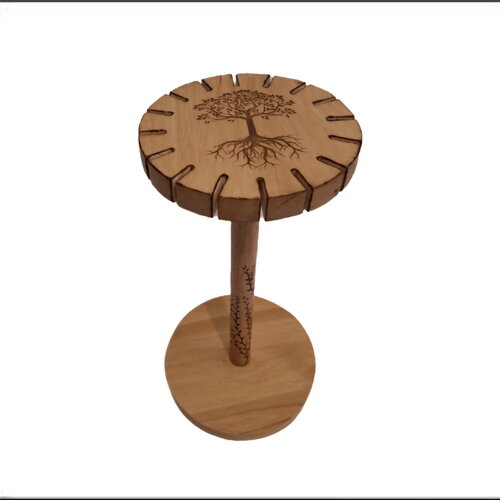Présentoir en bois gravé d'un arbre de vie celtique entrelacement de branches, porte bijoux, colliers, pendules, pendentifs radiesthésie