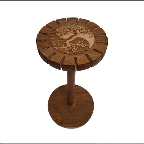 Présentoir en bois gravé d'un arbre de vie yin yang, portique en bois, porte bijoux, colliers, pendules, pendentifs radiesthésie