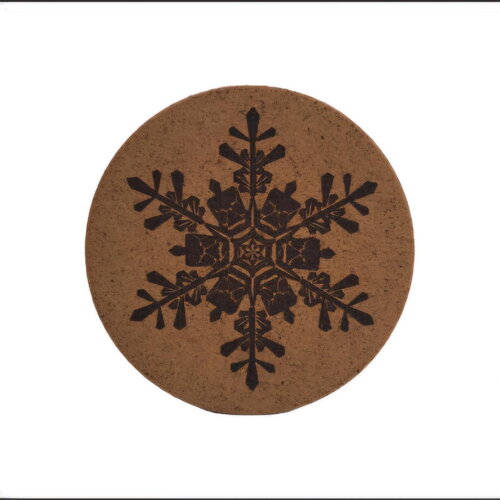 Dessous de plat en liège gravé d'un flocon de neige protection contre la chaleur sortie de four plan de travail, cuisine