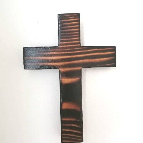 Crucifix croix de jésus christ en bois de pin massif fabriquée sur une seule pièce de bois