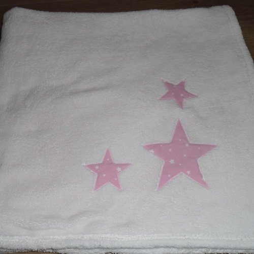 Plaid Couverture Pour Bebe Ou Enfant Couleur Blanc Avec Appliques Etoiles Un Grand Marche