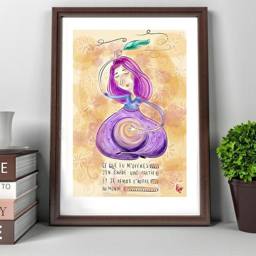 Tirage d'art - illustration "offrande" format a5