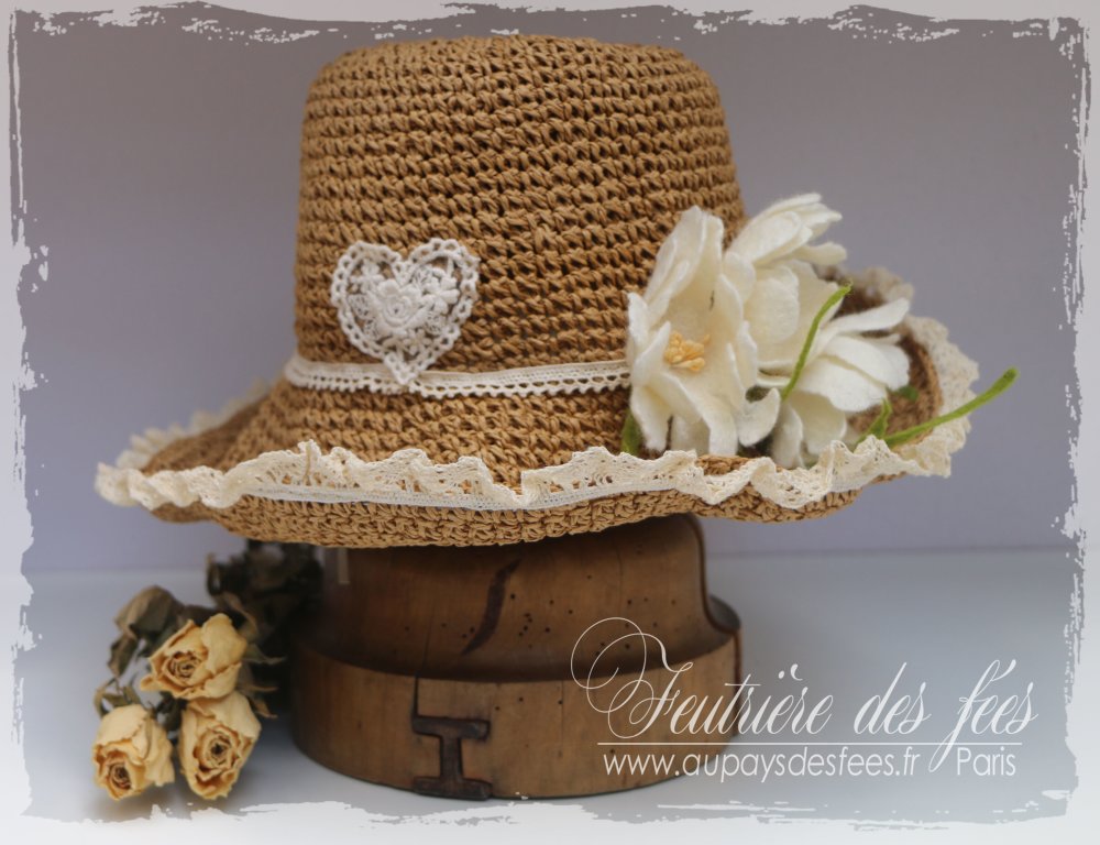 Chapeau Femme En Feutre Artisanal Et Raphia Princesse Margo Un Grand Marche