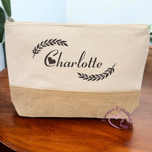 Trousse de toilette femme avec prénom personnalisable
