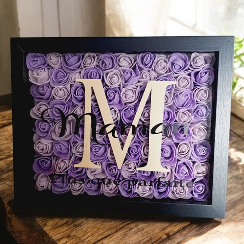 Joli cadre fleurs personnalisé "maman plus que parfaite"