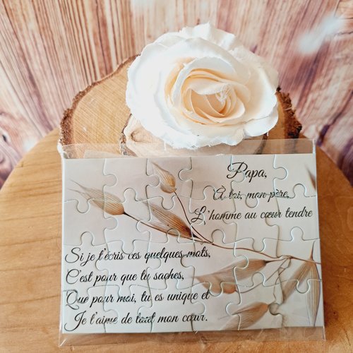 Puzzle "papa" - 24 pièces avec pochon - papa - surprise - anniversaire - fête des pères - noel - cadeau papa