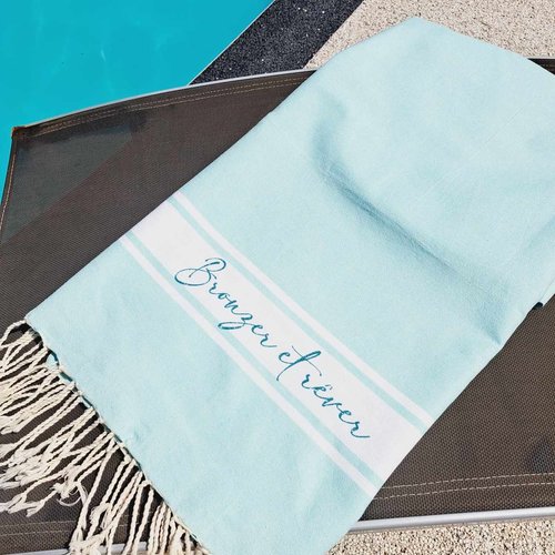 Fouta/drap de plage personnalisé - élégance et confort pour vos journées au soleil  - mer , plage, piscine