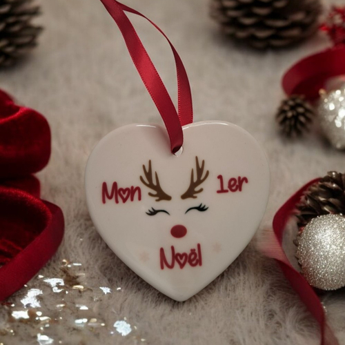 Ornement / suspension noël en céramique - mon 1er noël
