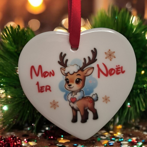 Ornement / suspension noël en céramique - mon 1er noël