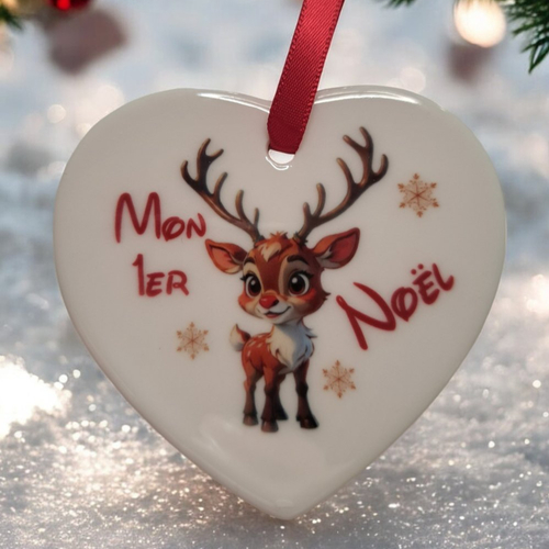 Ornement / suspension noël en céramique - mon 1er noël