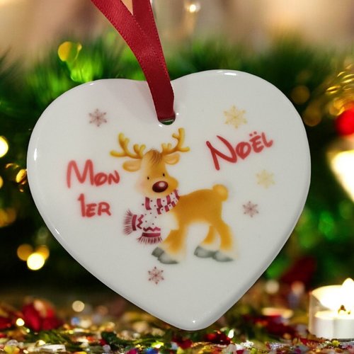 Ornement / suspension noël en céramique - mon 1er noël
