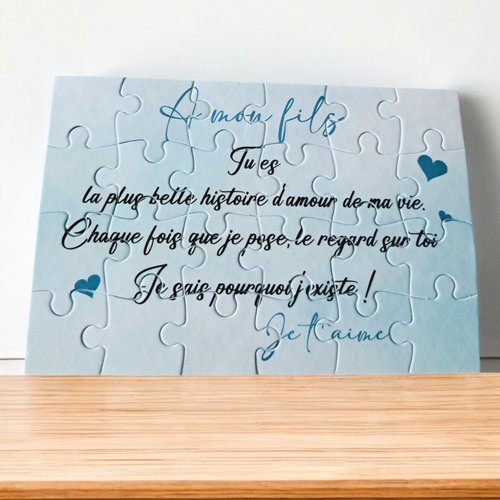 Puzzle personnalisé pour votre fils - 24 pièces avec pochon inclus