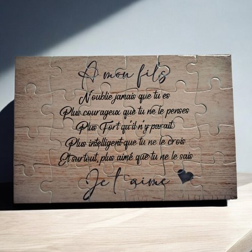 Puzzle personnalisé pour votre fils - 24 pièces avec pochon inclus