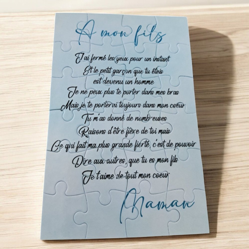 Puzzle personnalisé pour votre fils - 24 pièces avec pochon inclus