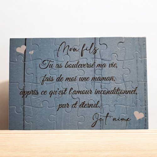 Puzzle personnalisé pour votre fils - 24 pièces avec pochon inclus