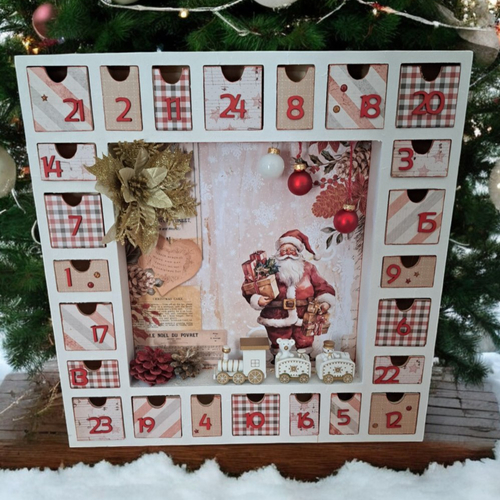Calendrier de l'avent en bois personnalisé - thème noël et père noël
