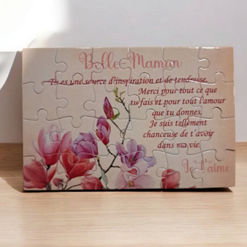 Puzzle "chère belle-maman" - 24 pièces avec pochon - belle-maman - surprise - anniversaire - fête des mères- noel - cadeau belle-maman