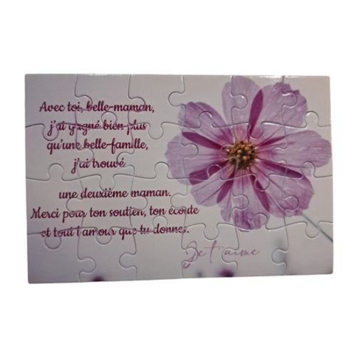 Puzzle "belle-maman" - 24 pièces avec pochon - belle-maman - surprise - anniversaire - fête des mères- noel - cadeau belle-maman