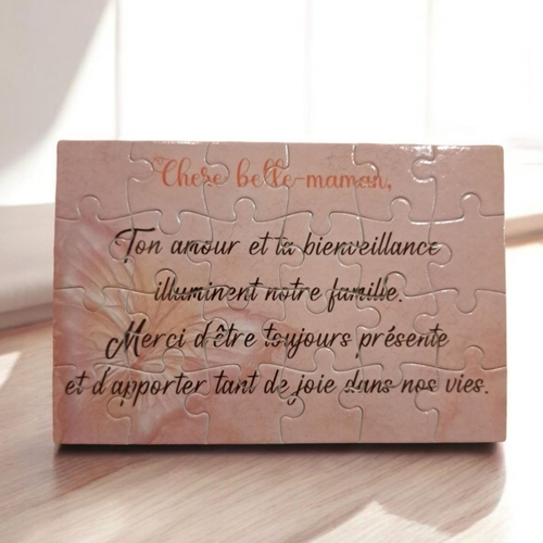 Puzzle "belle-maman" - 24 pièces avec pochon - belle-maman - surprise - anniversaire - fête des mères- noel - cadeau belle-maman