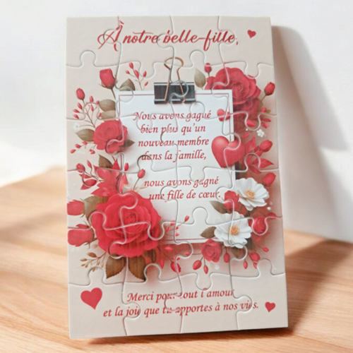 Puzzle personnalisé pour votre belle-fille - 24 pièces avec pochon inclus