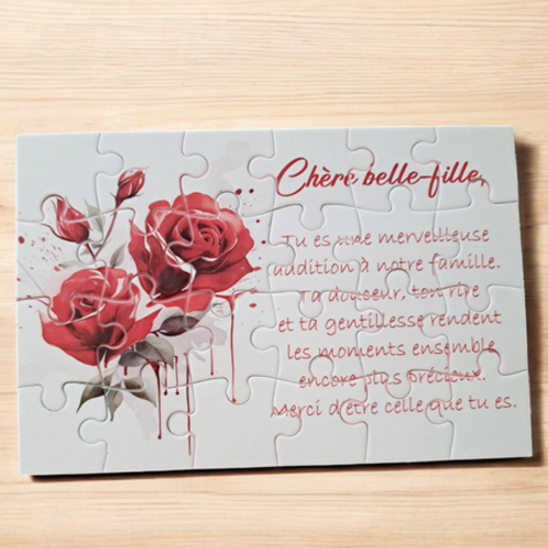 Puzzle personnalisé pour votre belle-fille - 24 pièces avec pochon inclus