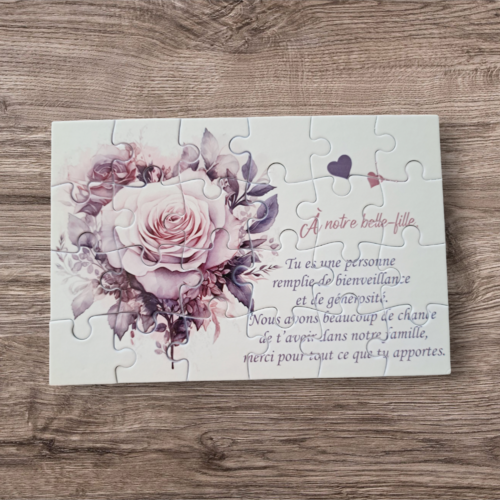 Puzzle personnalisé pour votre belle-fille - 24 pièces avec pochon inclus
