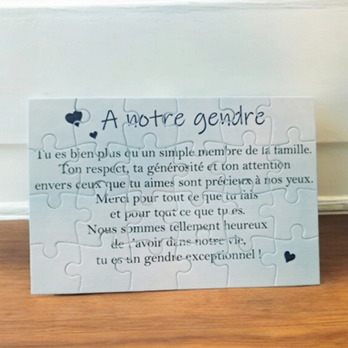Puzzle "a notre gendre" - 24 pièces avec pochon - gendre - surprise - anniversaire - cadeau gendre  - noel