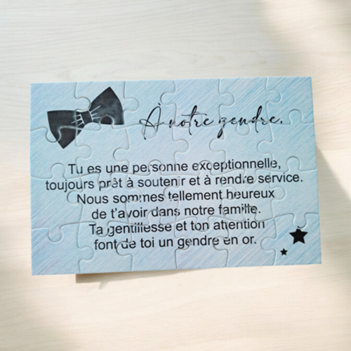 Puzzle "a notre gendre" - 24 pièces avec pochon - gendre - surprise - anniversaire - cadeau gendre  - noel