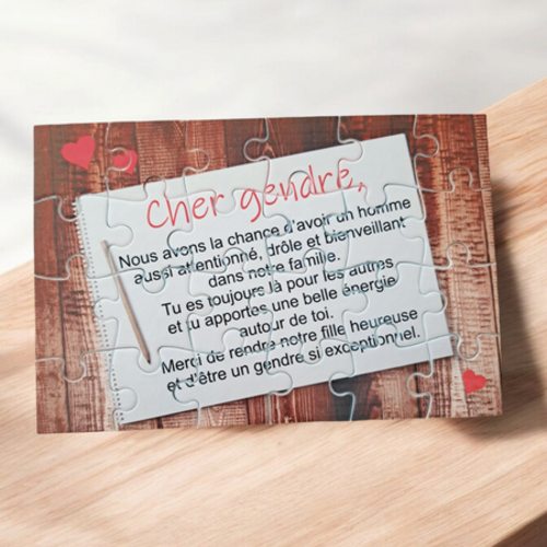 Puzzle "cher gendre" - 24 pièces avec pochon - gendre - surprise - anniversaire - cadeau gendre  - noel
