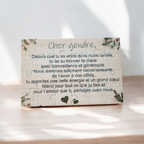 Puzzle "cher gendre" - 24 pièces avec pochon - gendre - surprise - anniversaire - cadeau gendre  - noel