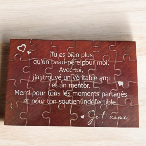 Puzzle "beau-papa" - 24 pièces avec pochon - beau-papa - surprise - anniversaire - fête des pères - noel - cadeau beau-papa