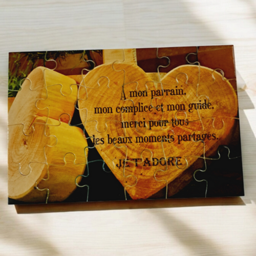 Puzzle "parrain" - 24 pièces avec pochon - parrain - surprise - anniversaire - noel - cadeau parrain