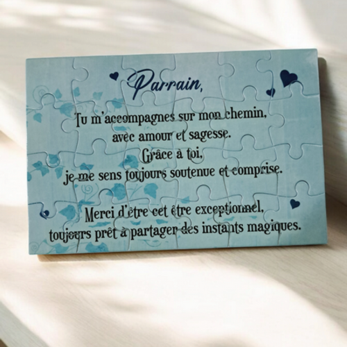 Puzzle "parrain" - 24 pièces avec pochon - parrain - surprise - anniversaire - noel - cadeau parrain