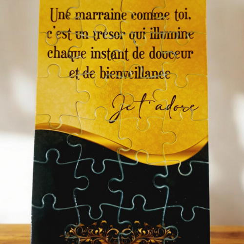Puzzle personnalisé pour votre marraine - 24 pièces avec pochon inclus - cadeau marraine