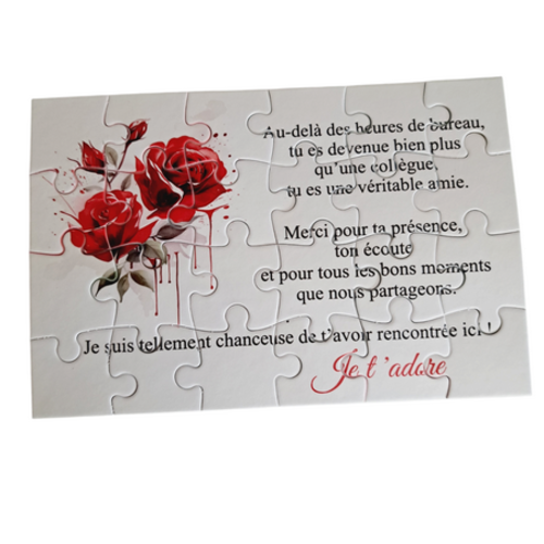 Puzzle personnalisé pour votre collègue - 24 pièces avec pochon inclus