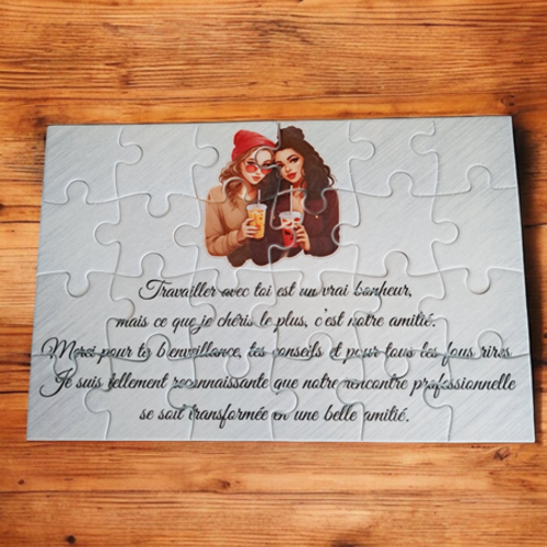 Puzzle personnalisé pour votre collègue - 24 pièces avec pochon inclus