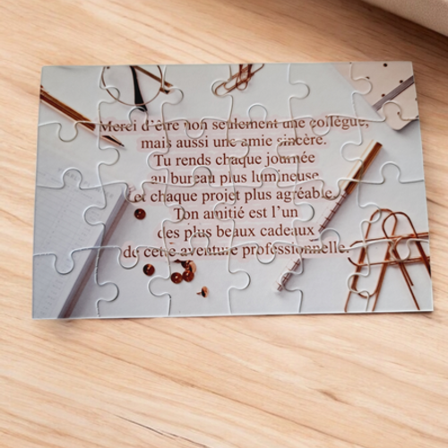 Puzzle personnalisé pour votre collègue - 24 pièces avec pochon inclus
