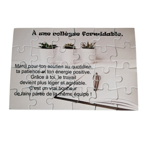 Puzzle personnalisé pour votre collègue - 24 pièces avec pochon inclus
