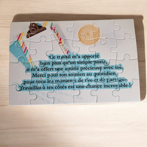 Puzzle personnalisé pour votre collègue - 24 pièces avec pochon inclus