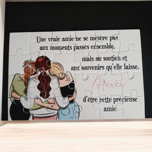Puzzle personnalisé pour votre amie - 24 pièces avec pochon inclus