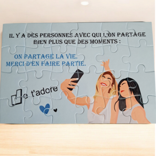 Puzzle personnalisé pour votre amie - 24 pièces avec pochon inclus