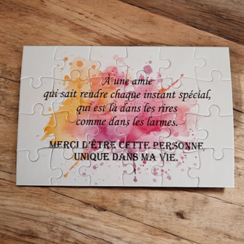 Puzzle personnalisé pour votre amie - 24 pièces avec pochon inclus
